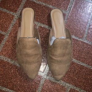 Tan open back mule